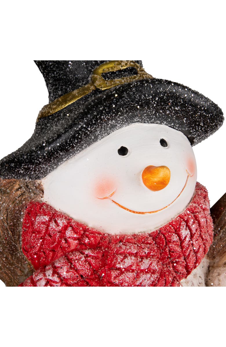 Northlight Lighted Snowman and Boy Christmas Decoration - 18" - Clear LED Lights, Alternate, color, Red