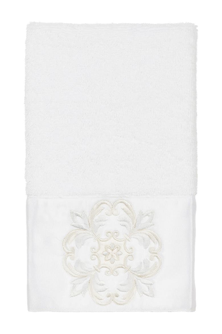 Alyssa Embellished Hand Towel - White, Main, color, WHITE