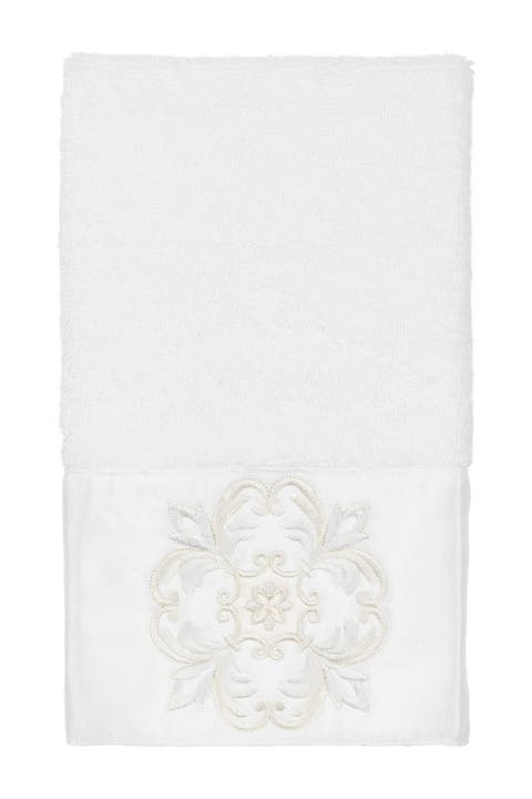 Alyssa Embellished Hand Towel - White