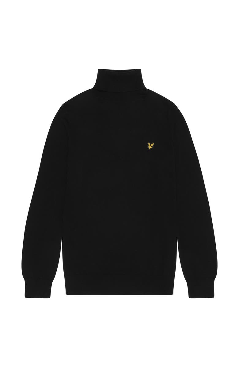 Lyle & Scott Cotton Merino Turtleneck Sweater, Alternate, color, Jet Black