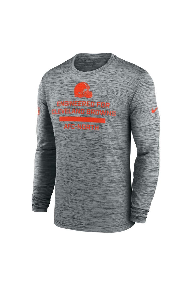 Men's Nike Gray Cleveland Browns Sideline Velocity Performance Long Sleeve T-Shirt, Alternate, color, Gray