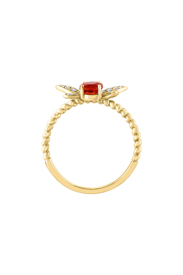14K Yellow Gold Citrine & Diamond Bee Ring, Alternate, color, ORANGE