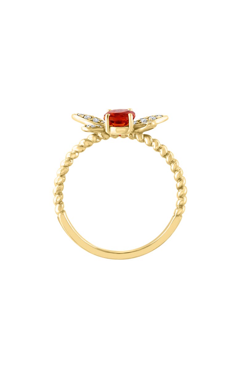 EFFY 14K Yellow Gold Citrine & Diamond Bee Ring, Alternate, color, Orange