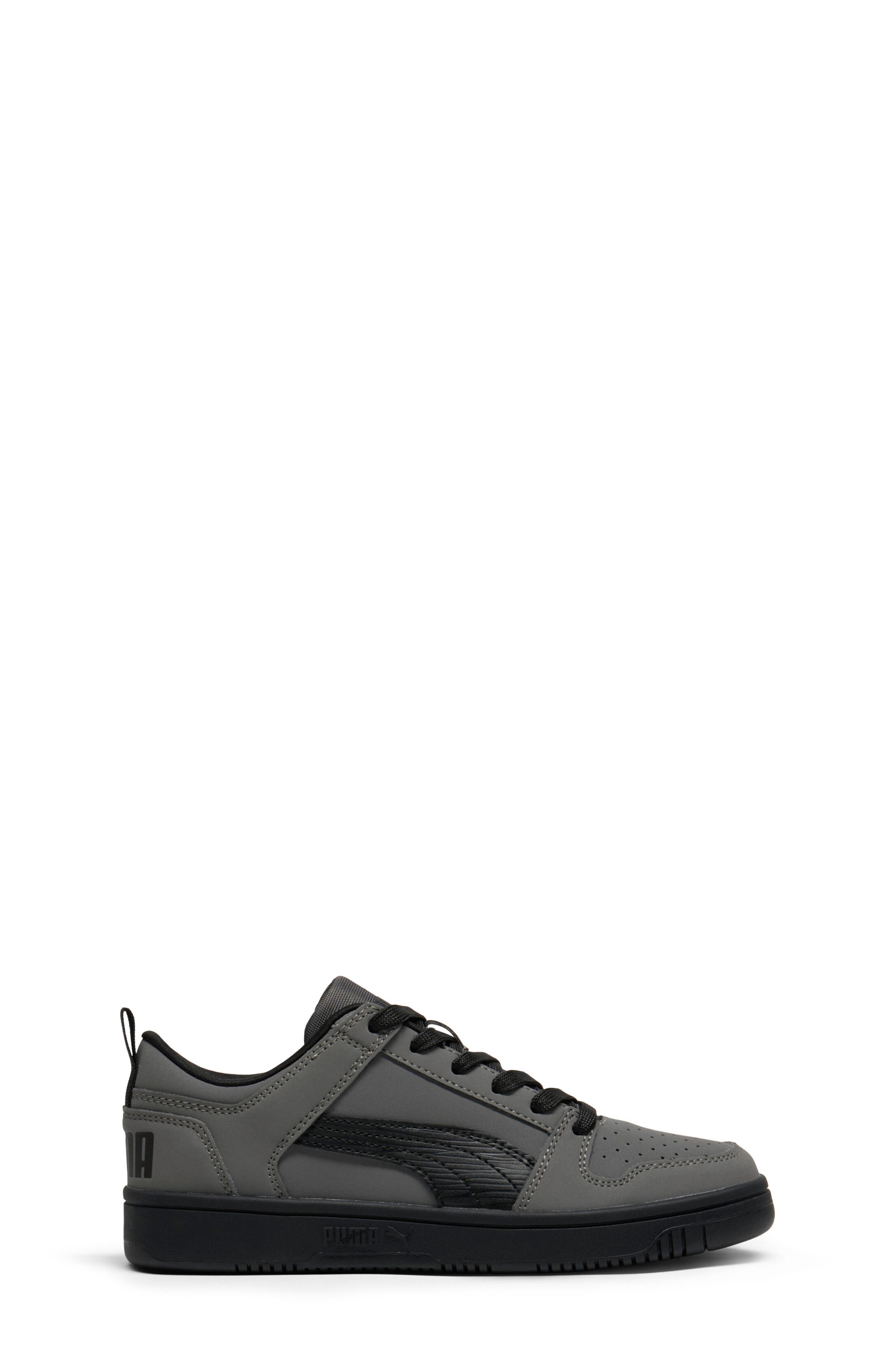 PUMA Kids' Rebound Layup Low Top Sneaker, Alternate, color, Cool Dark Gray/ Puma Black