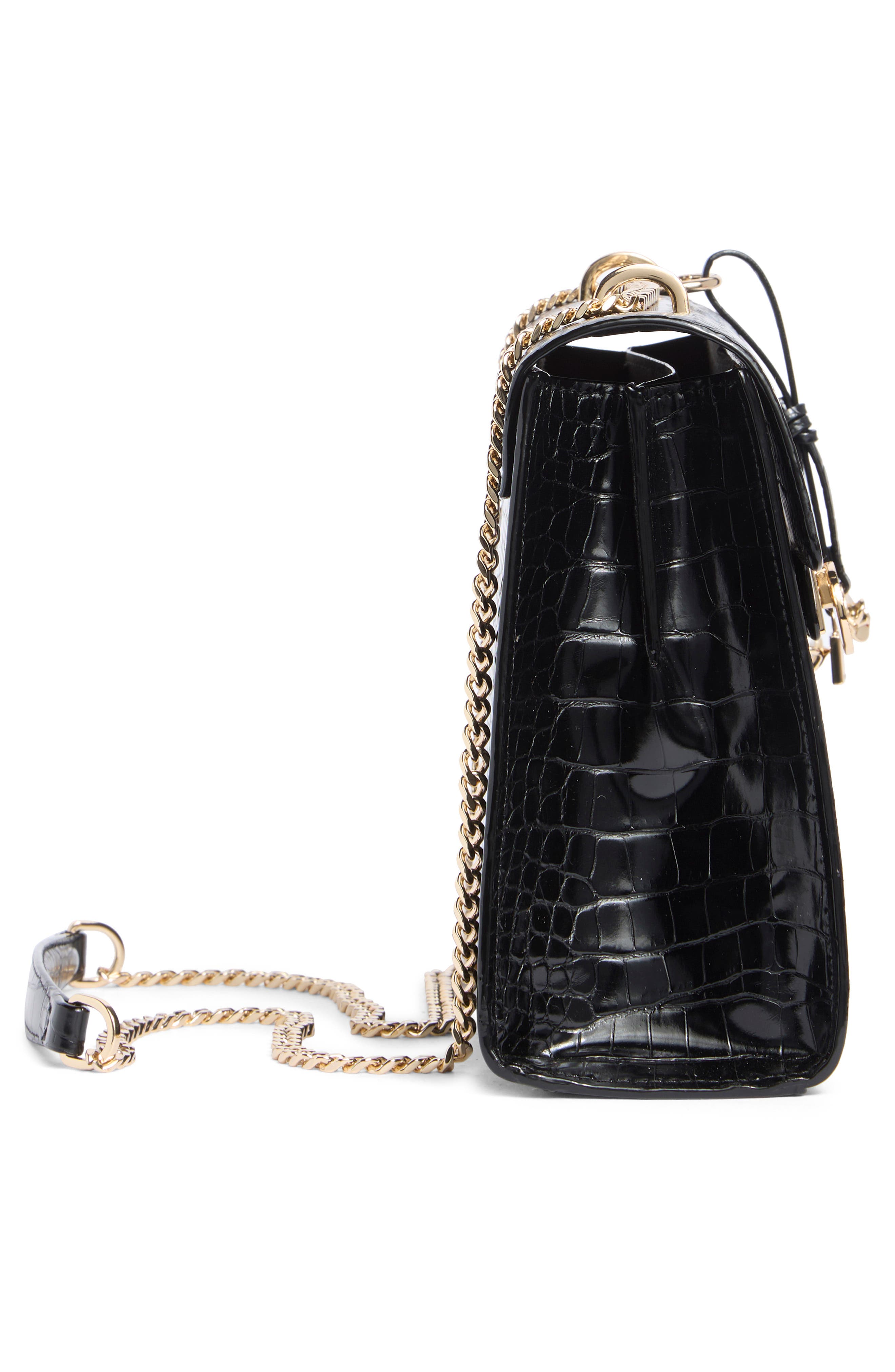 Lou Croc Embossed Crossbody Bag, Alternate, color, BLACK SYNTHETIC EMB CROCO