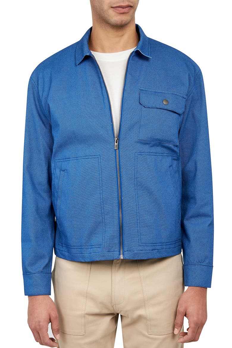 Slim Fit Solid Brooklyn Bridge Jacket, Main, color, BLUE