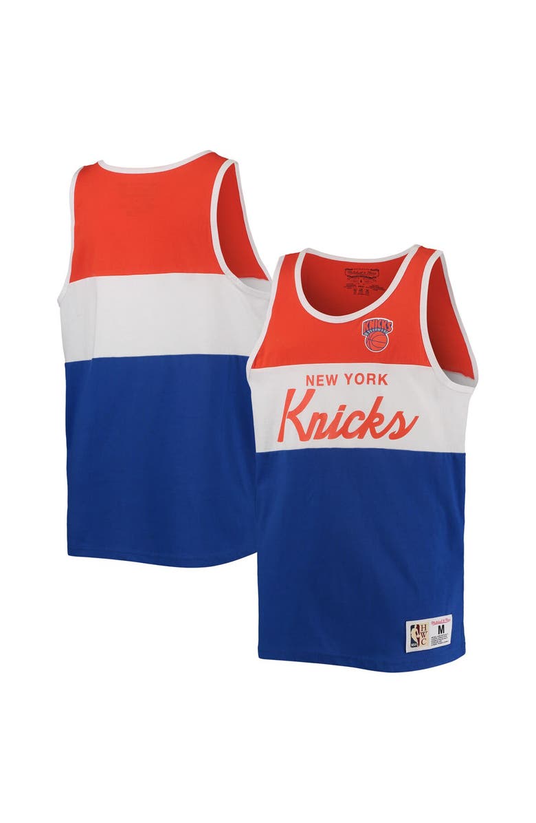Mitchell & Ness Youth Mitchell & Ness Royal/Orange New York Knicks Hardwood Classics Special Script Tank Top, Alternate, color, 