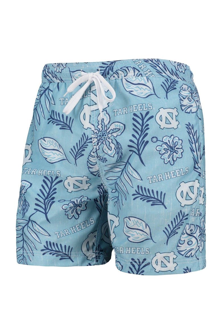 Men's Wes & Willy Carolina Blue North Carolina Tar Heels Vintage Floral Swim Trunks, Alternate, color, Light Blue