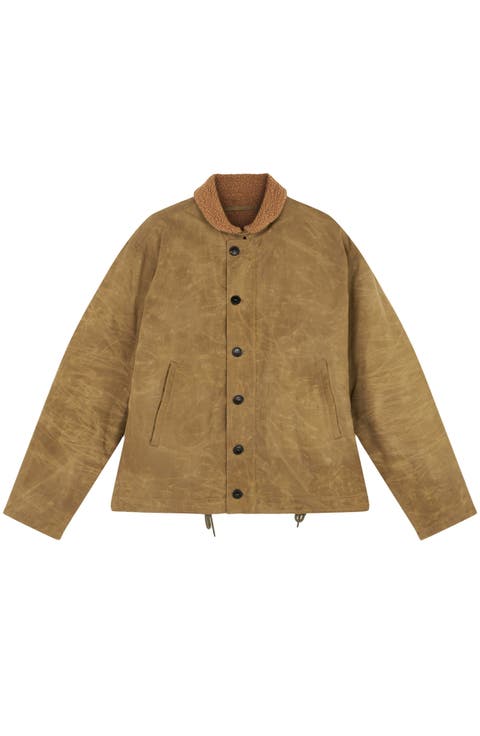 Olive Waxed Cotton Deck Jacket