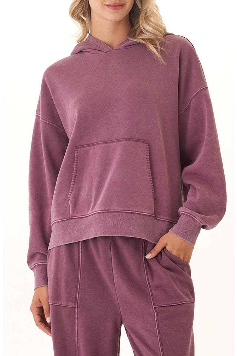 Marcellina Mineral Wash French Terry Hoodie, Main, color, ULTRA MAROON