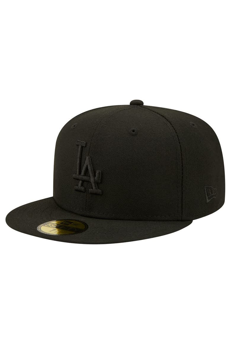 Men's New Era Black Los Angeles Dodgers 2024/25 Back to Back Champions Circle Side Patch Fitted 59FIFTY Hat, Alternate, color, Black