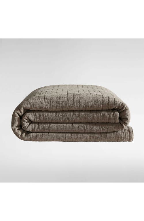 Calvin Klein Home Essential Washed Jacquard Coverlet In Dark Brown