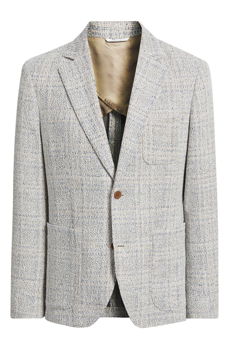 Nordstrom Henrik Trim Fit Knit Cotton Blend Tweed Sport Coat, Main, color, Beige Vaca Plaid