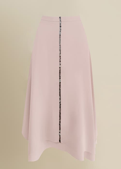 Contessa Mills Coraline Flowing Brushed Satin Maxi Skirt In Pink