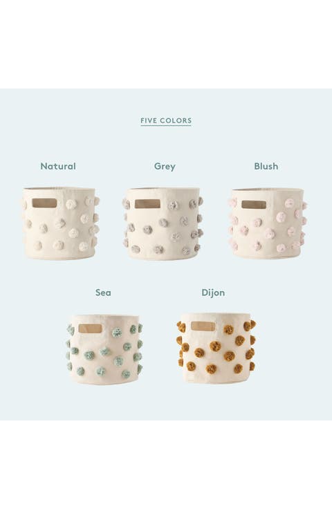 Pompom Canvas Bin