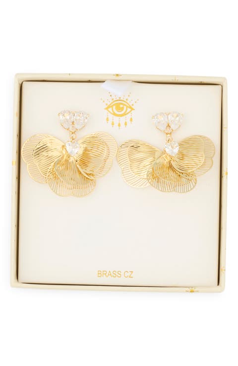 Peggy Flower Petal Drop Earrings