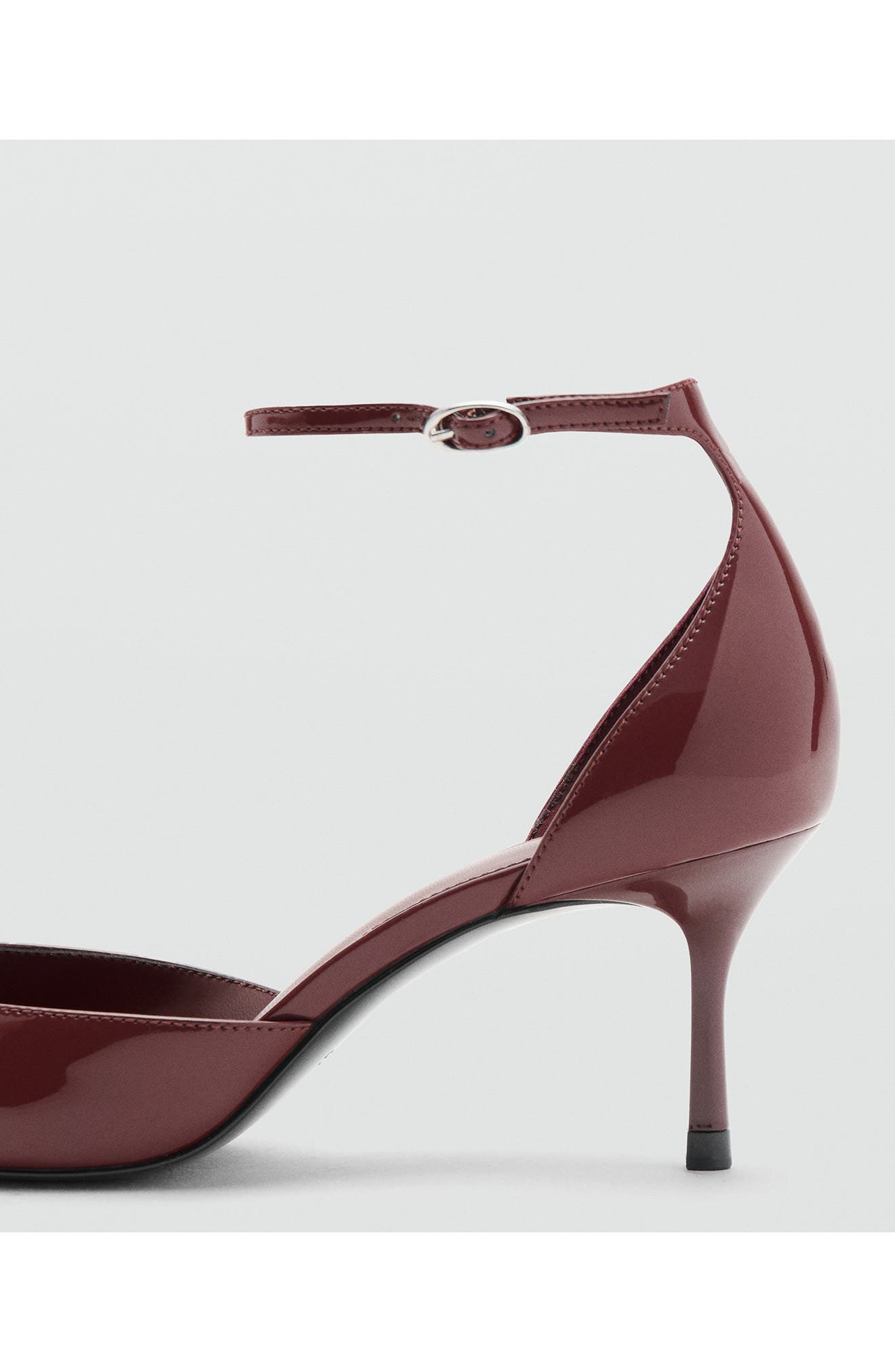 Faux Leather Pointed Toe Ankle Strap Pump, Alternate, color, BROWN