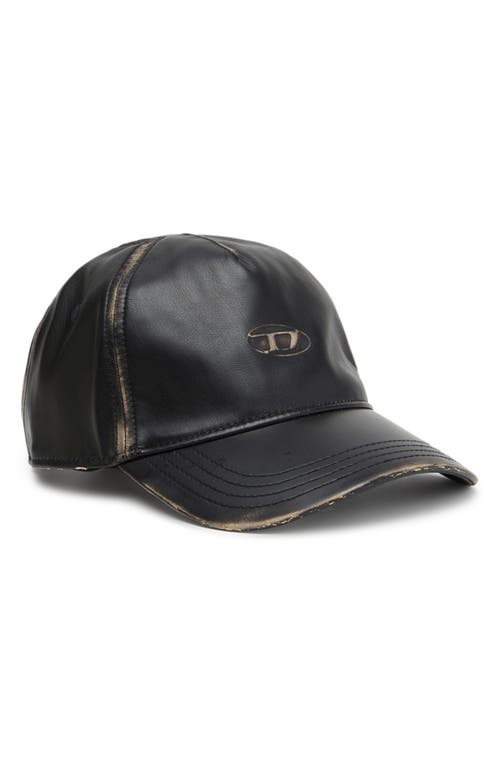 Diesel ® Heather Faux Leather Baseball Cap