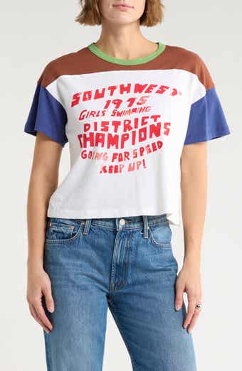 MOTHER The Grab Bag Crop Yoke Graphic T-Shirt