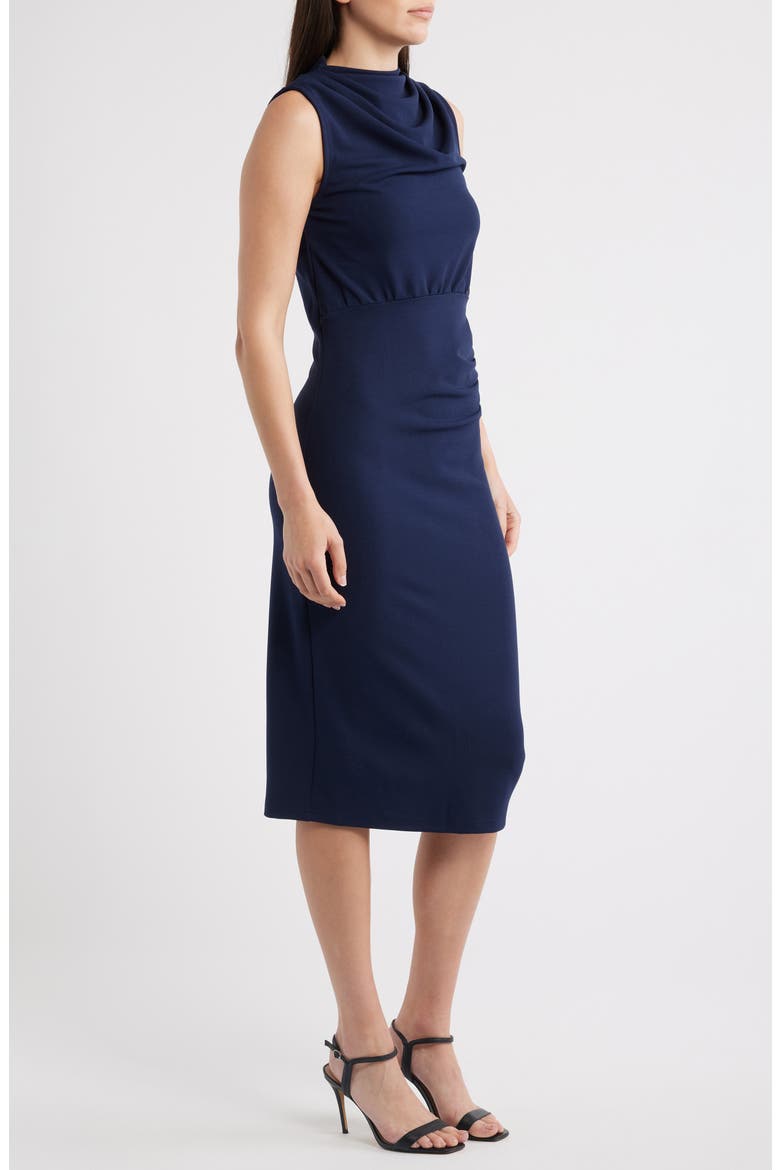 Kim Drape Sleeveless Dress, Alternate, color, NAVY