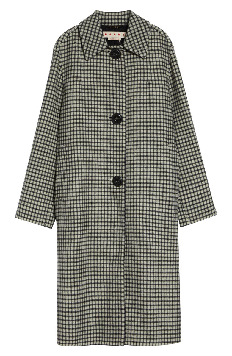 Marni Check Longline Wool Coat, Main, color, Chy06citrine
