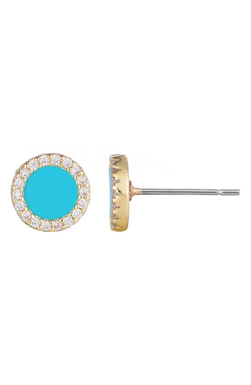 Adornia Cubic Zirconia & Turquoise Stud Earrings
