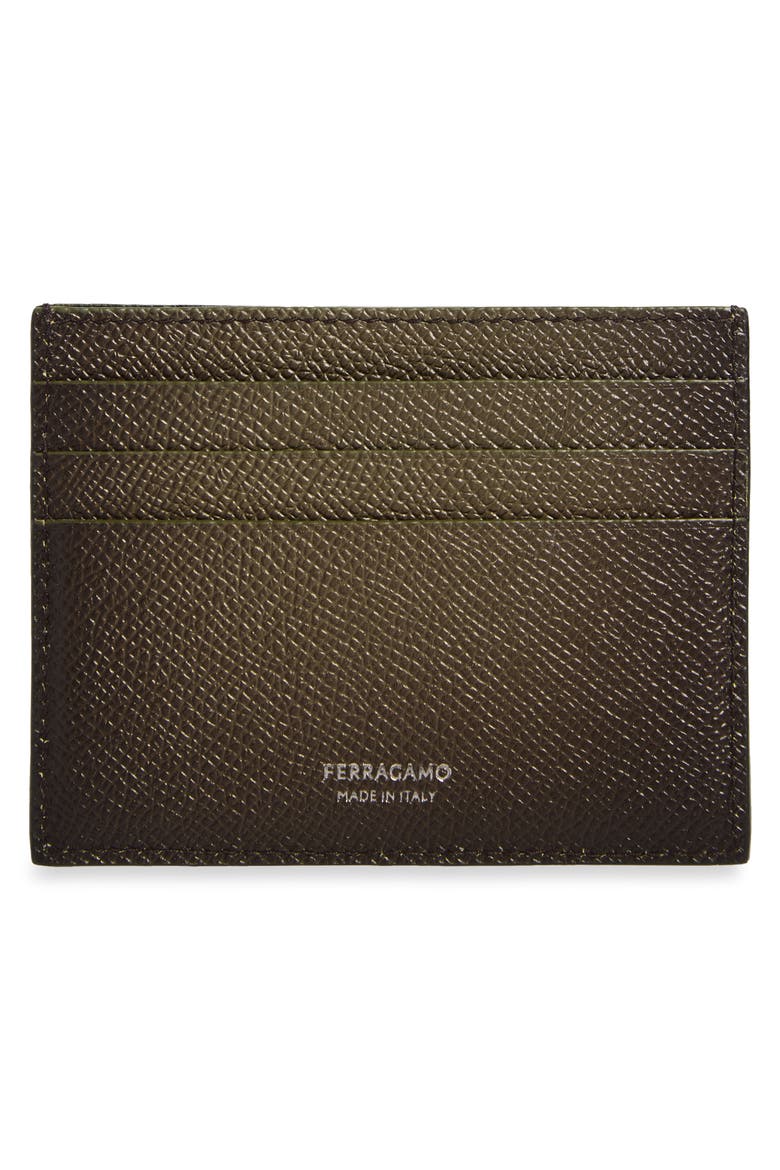 Micro Gancio Leather Card Case, Alternate, color, SPRUZZATURA NERO T MORO