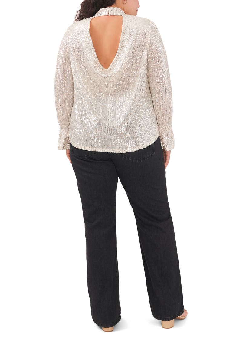 Drape Back Sequin Top, Alternate, color, CHAMPAGNE