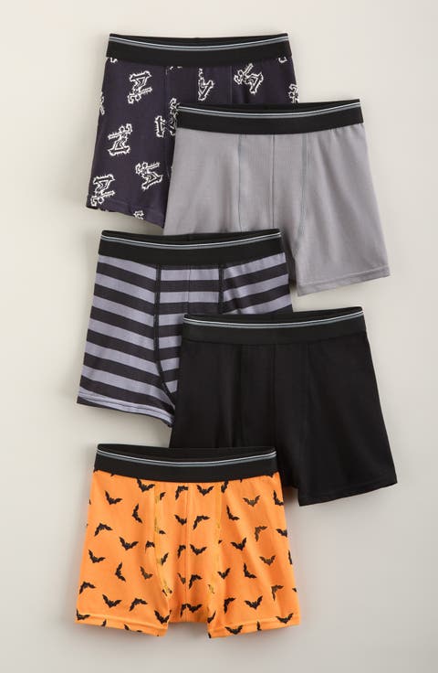 Kids' Assorted 5-Pack Stretch Cotton Boxer Briefs