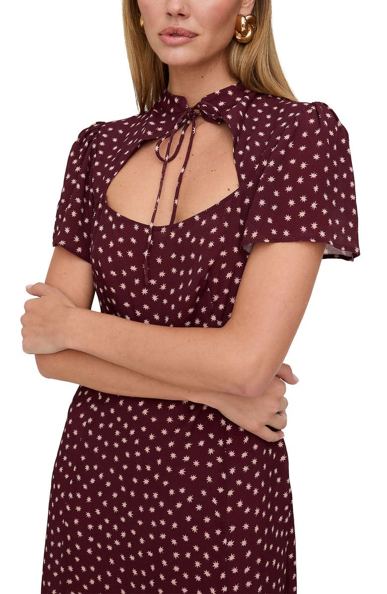 Lily and Lionel London Primrose Midi Dress, Alternate, color, Burgundy