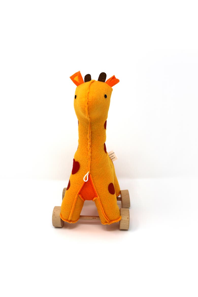 Felt Rolling toy Giraffe, Alternate, color, Yellow