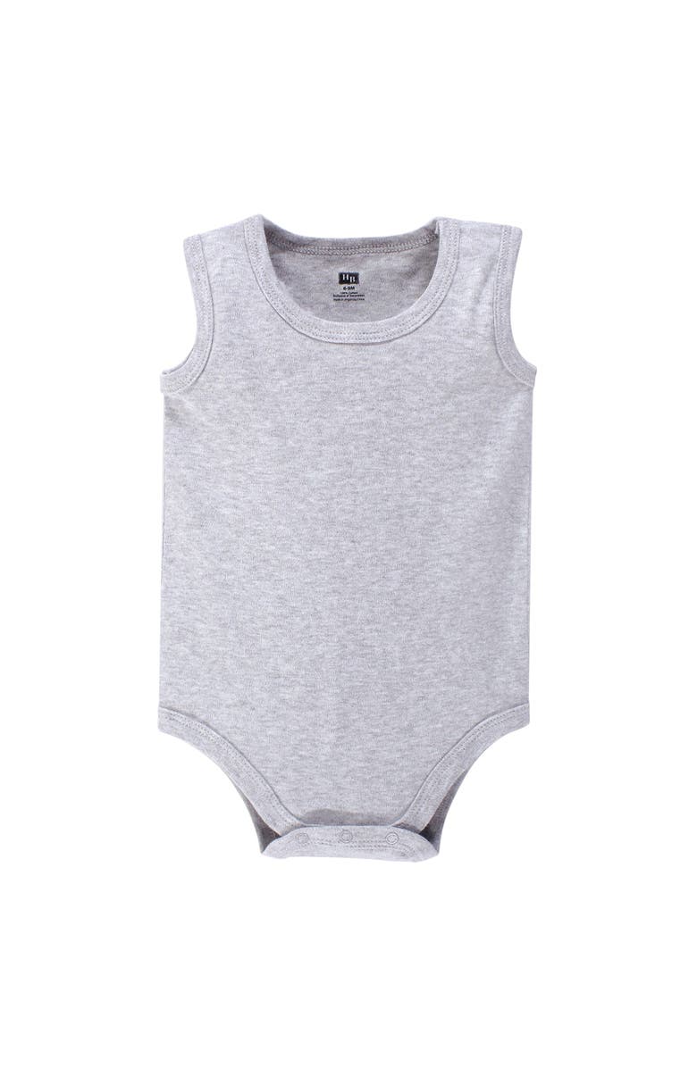 Hudson Baby Soft Cotton Unisex Tank Style Bodysuit, Alternate, color, Heather Gray