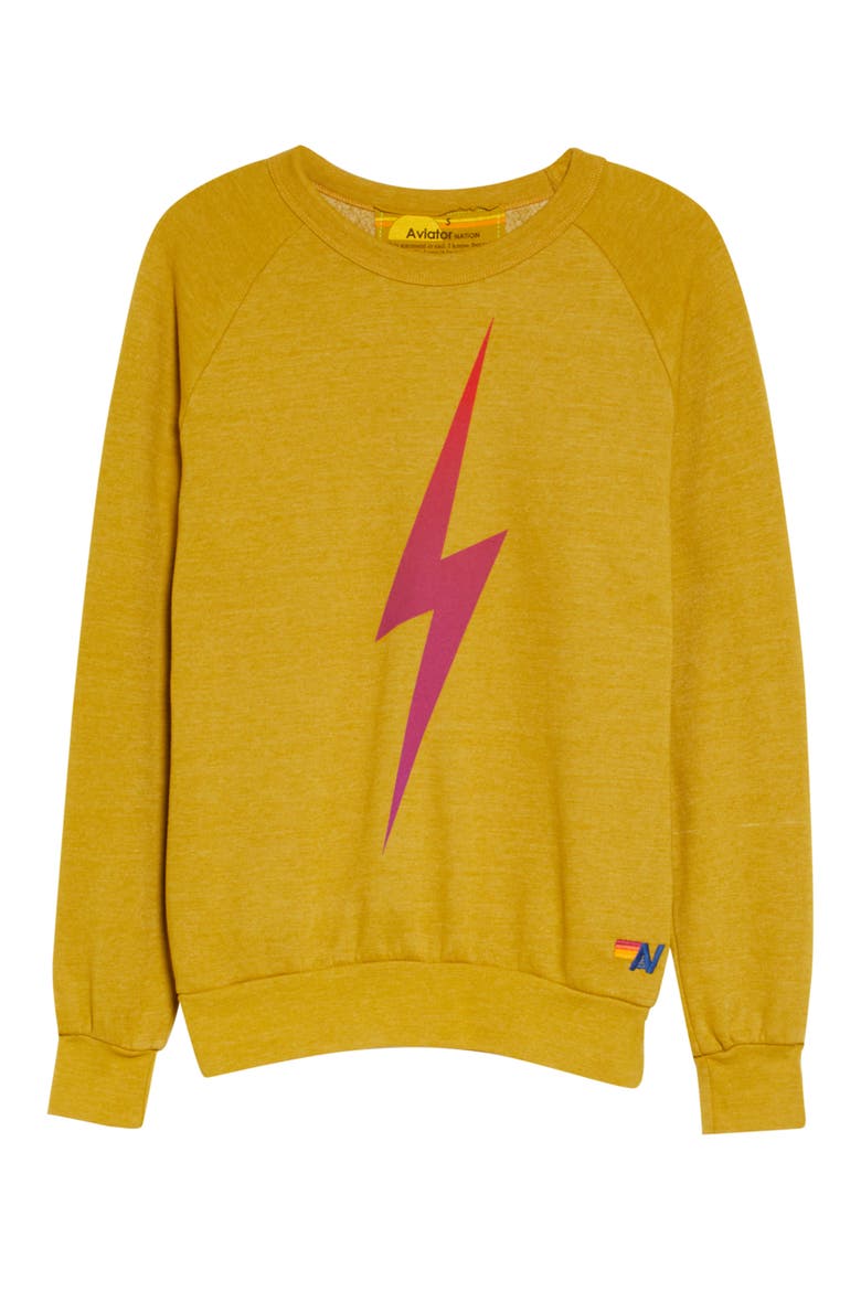 Bolt Fade Sweatshirt, Alternate, color, HONEY/ PINK PURPLE