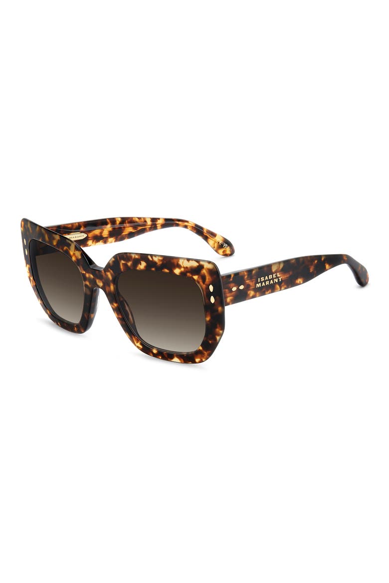 53mm Gradient Rectangular Sunglasses, Alternate, color, HAVANA/ BROWN SF
