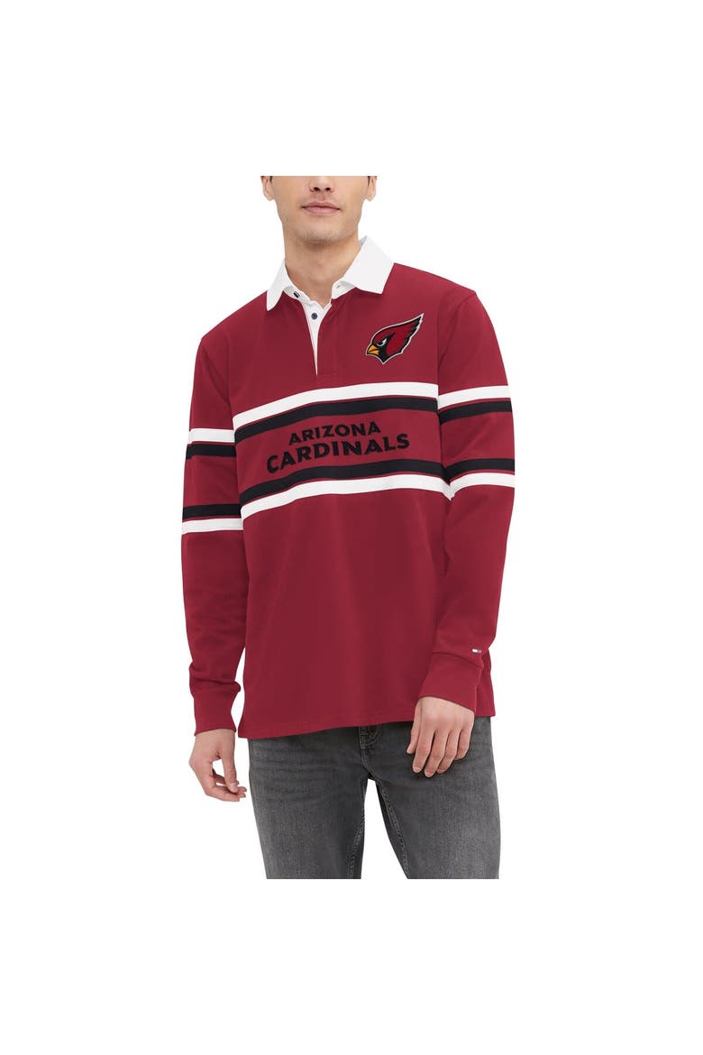Men's Tommy Hilfiger Cardinal Arizona Cardinals Cory Varsity Rugby Long Sleeve T-Shirt, Main, color, Cardinal