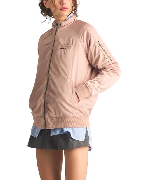 Members Only Satin Bomber Jacket In Bright Pink