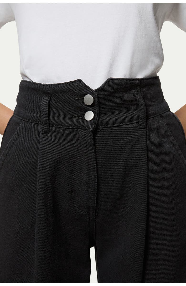 Karen Millen Petite Denim Wide Leg High Waisted Jeans, Alternate, color, Black