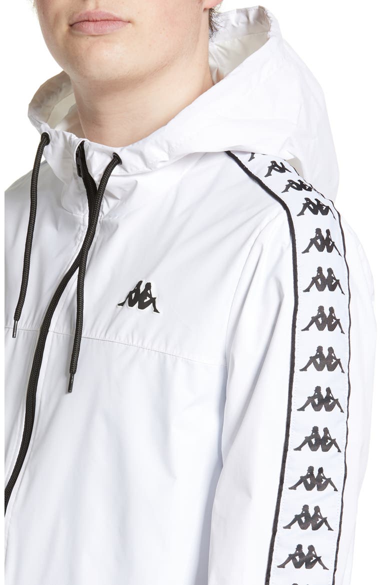 Kappa 222 Banda Dawson Jacket, Alternate, color, WHITE/ BLACK