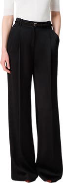Another Tomorrow Satin Pleated Trouser
