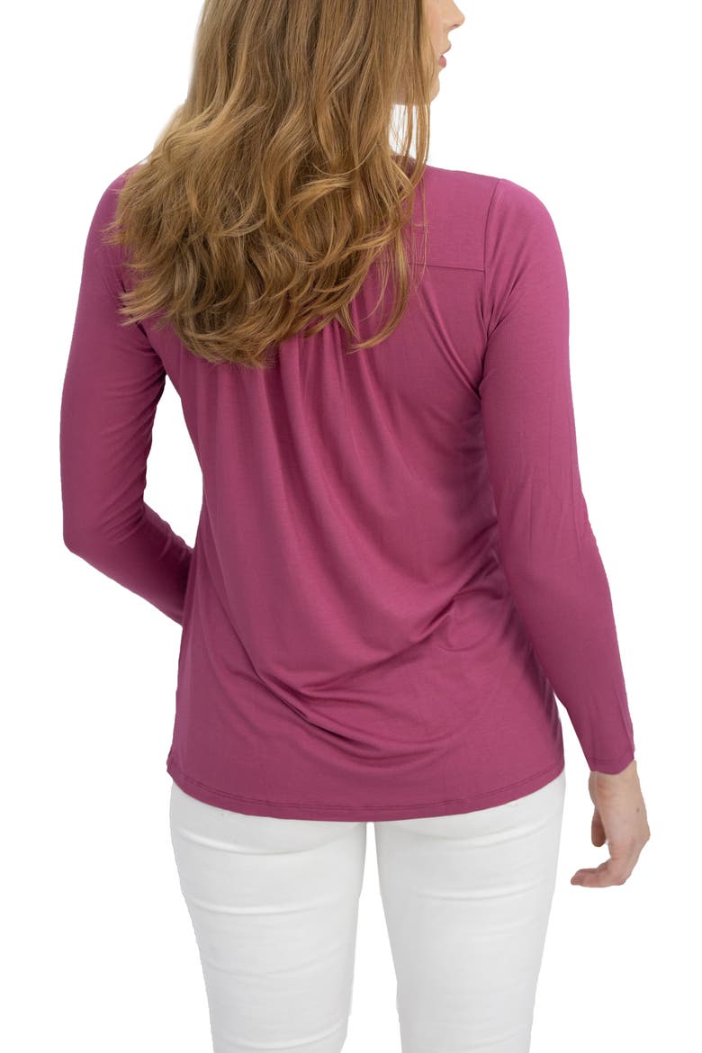 Petal Front Maternity/Nursing Top, Alternate, color, RASPBERRY