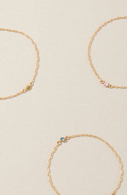Set & Stones Cubic Zirconia Birthstone Pendant Bracelet In Gold