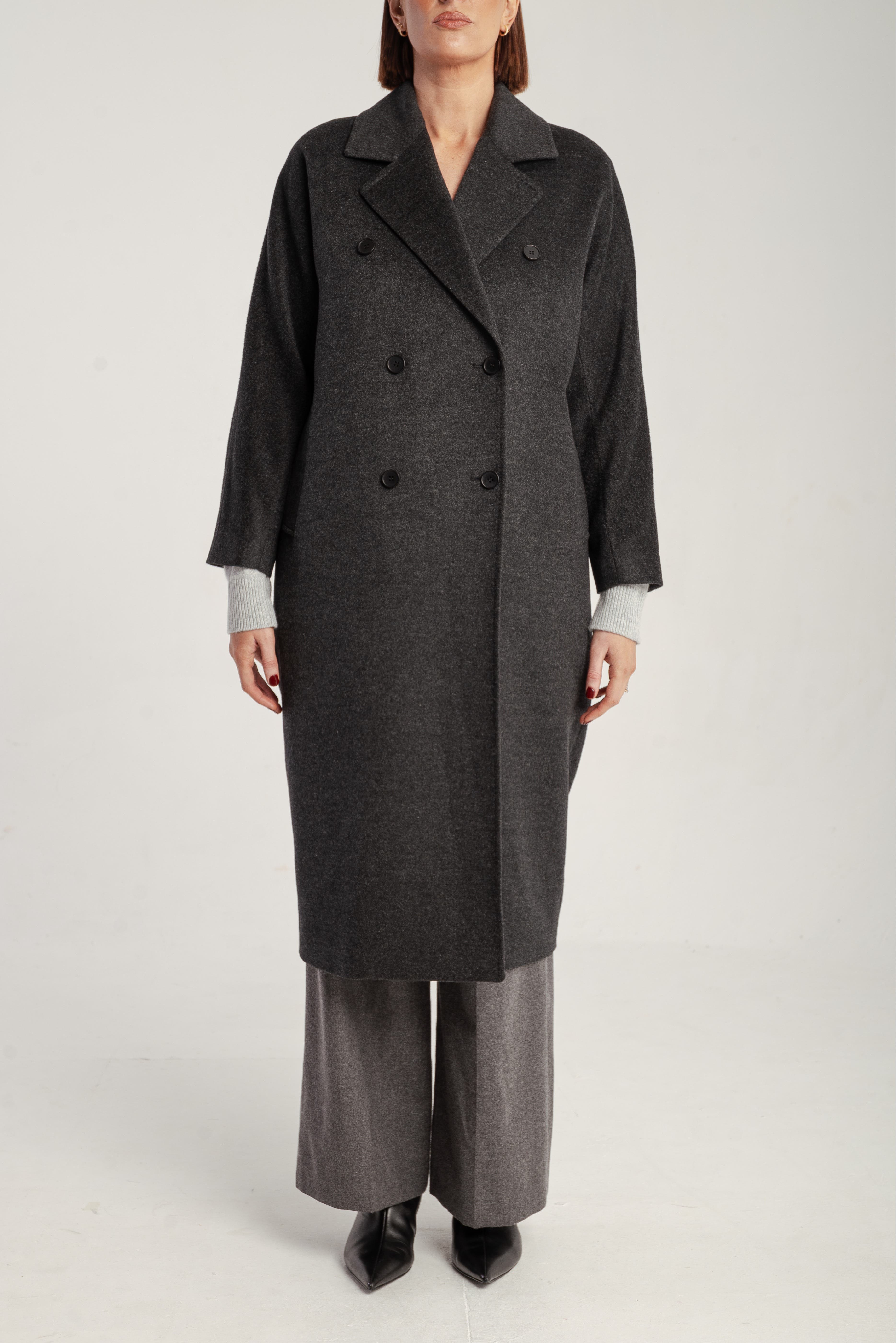 Cashmere Double Breasted Long Coat - image 3