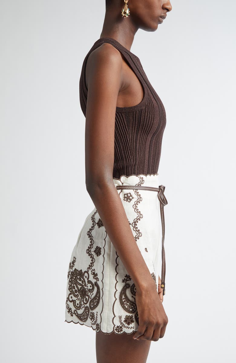 Zimmermann Lucky Metallic Rib Tank, Alternate, color, Metallic Chocolate