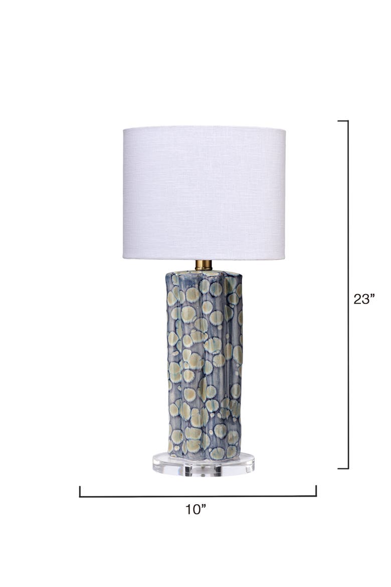 Flurry Ceramic Small Table Lamp with Linen Shade, Alternate, color, Blue