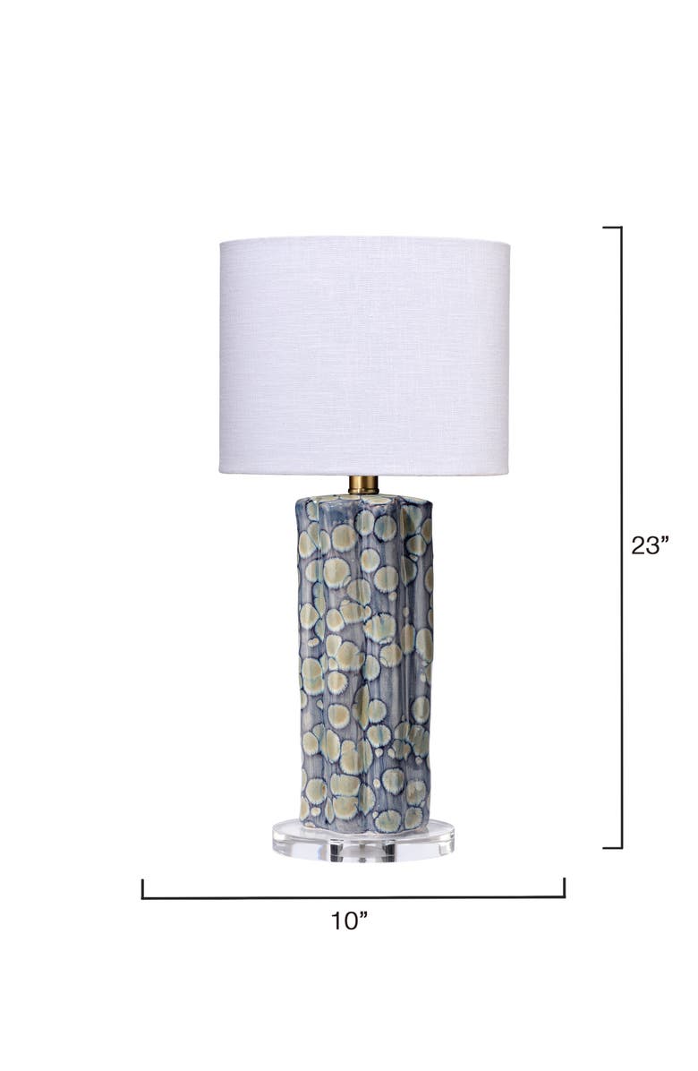 JAMIE YOUNG Flurry Ceramic Small Table Lamp with Linen Shade, Alternate, color, Blue
