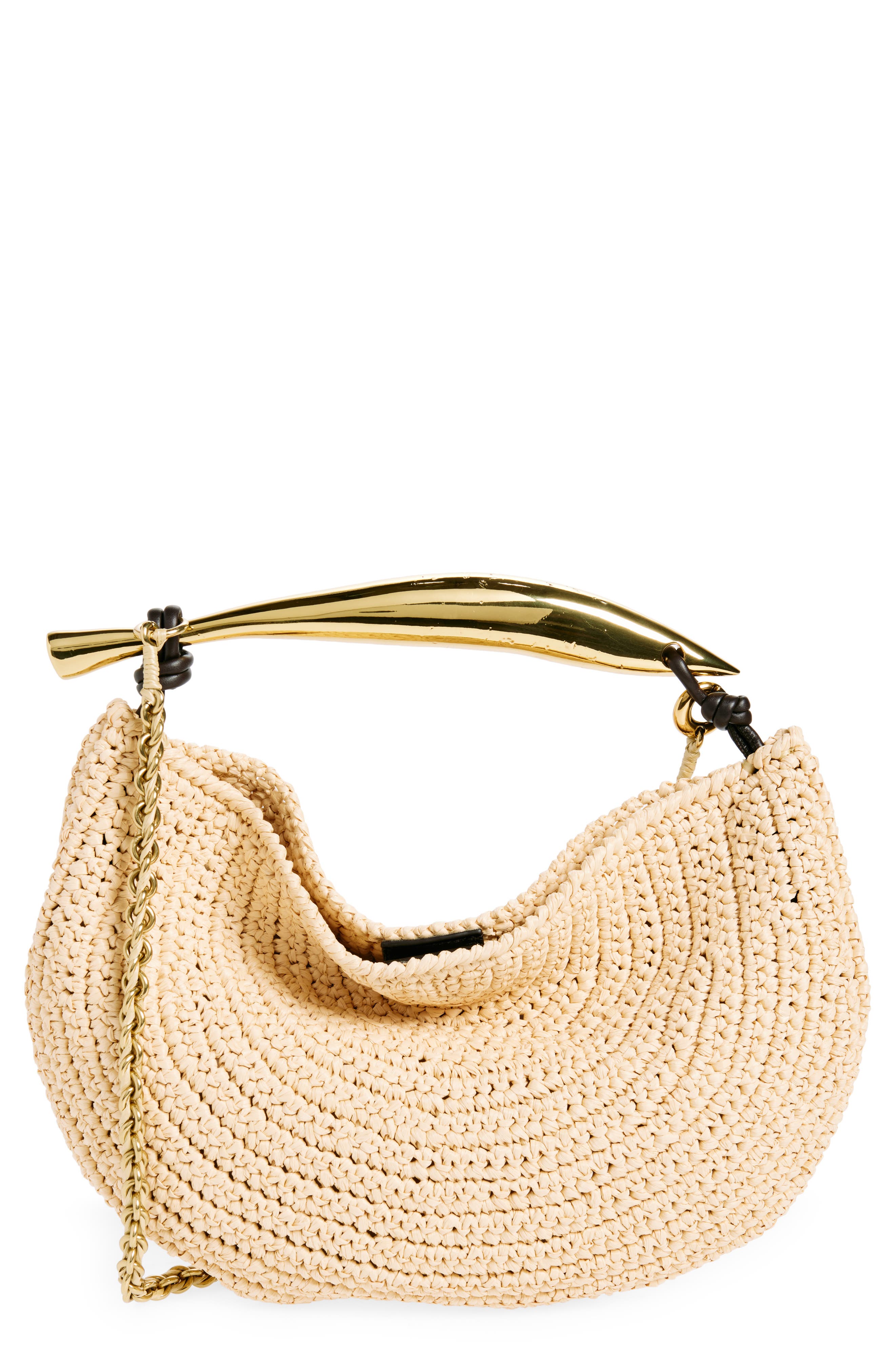 Bottega Veneta Small Sardine Crochet Raffia Top Handle Bag, Main, color, 