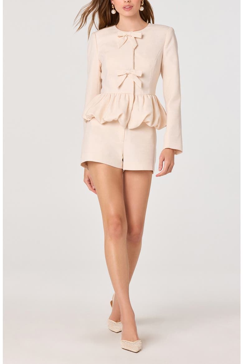 Wynn High Waist Twill Shorts, Alternate, color, CREAM