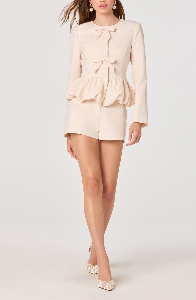 ASTR the Label Wynn High Waist Twill Shorts, Alternate, color, Cream