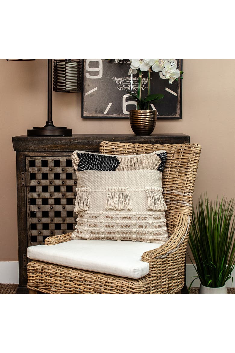 Taj Transitional Ivory Throw Pillow, Alternate, color, IVORY