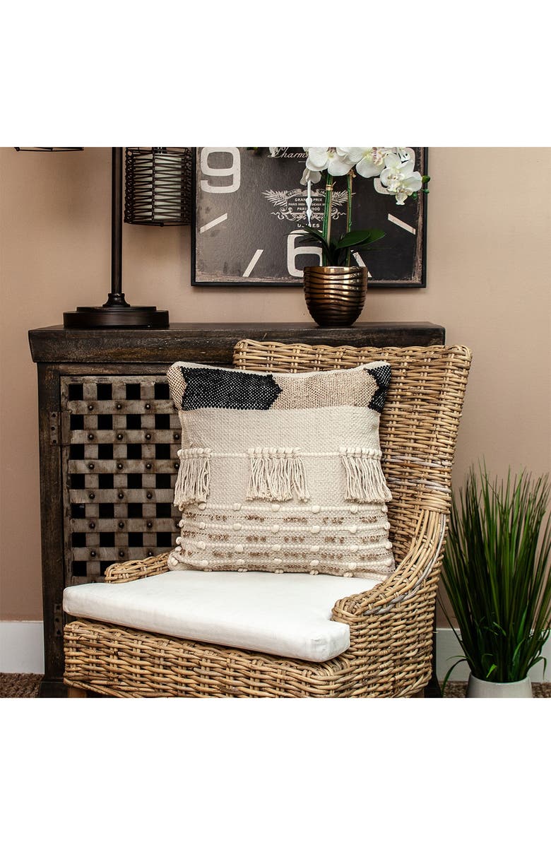 PARKLAND COLLECTION Taj Transitional Ivory Throw Pillow, Alternate, color, Ivory